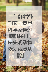 《科学》刊文！复旦科学家通过脑机接口，使失明动物恢复视觉功能
