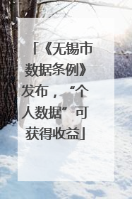 《无锡市数据条例》发布，“个人数据”可获得收益