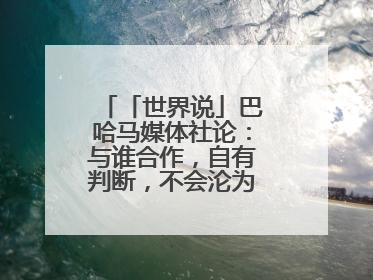 「世界说」巴哈马媒体社论：与谁合作，自有判断，不会沦为“权力游戏”