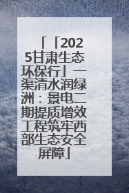 「2025甘肃生态环保行」一渠清水润绿洲：景电二期提质增效工程筑牢西部生态安全屏障