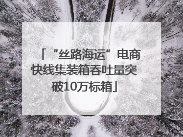 “丝路海运”电商快线集装箱吞吐量突破10万标箱
