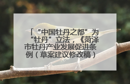“中国牡丹之都”为“牡丹”立法，《菏泽市牡丹产业发展促进条例（草案建议修改稿）》公开征求意见