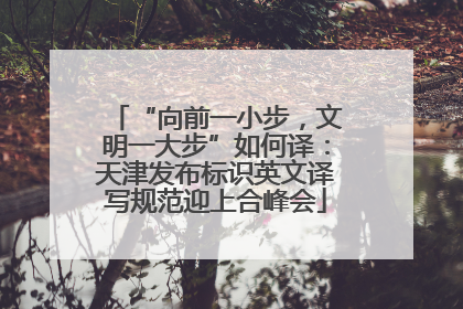 “向前一小步，文明一大步”如何译：天津发布标识英文译写规范迎上合峰会
