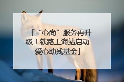 “心尚”服务再升级！铁路上海站启动爱心助残基金