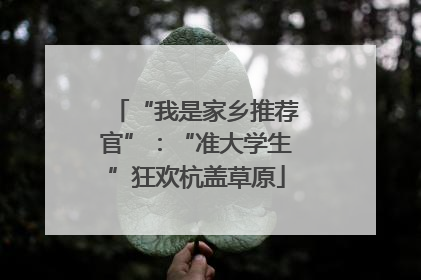 “我是家乡推荐官”：“准大学生”狂欢杭盖草原