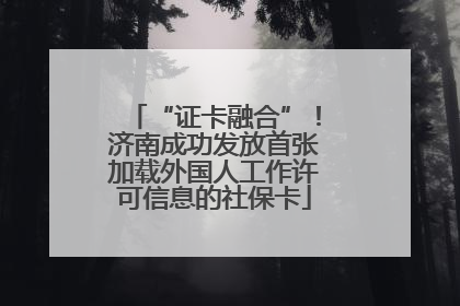 “证卡融合”！济南成功发放首张加载外国人工作许可信息的社保卡