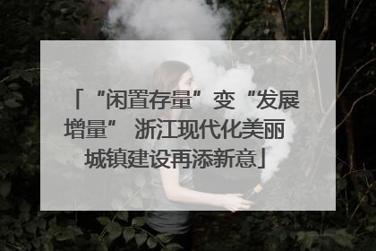 “闲置存量”变“发展增量” 浙江现代化美丽城镇建设再添新意