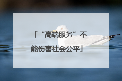 “高端服务”不能伤害社会公平