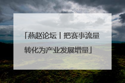 燕赵论坛丨把赛事流量转化为产业发展增量