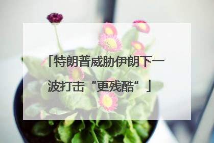 特朗普威胁伊朗下一波打击“更残酷”