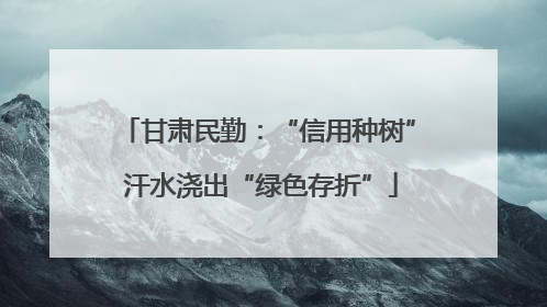 甘肃民勤：“信用种树” 汗水浇出“绿色存折”