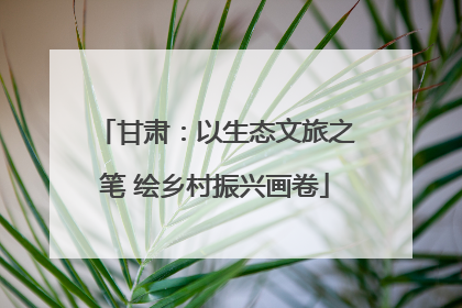 甘肃：以生态文旅之笔 绘乡村振兴画卷