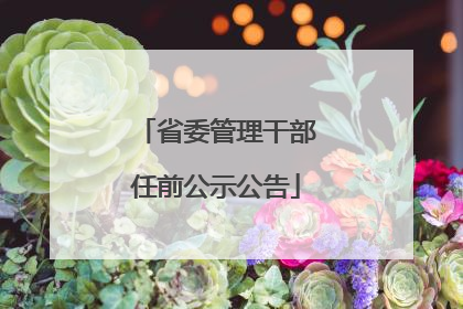 省委管理干部任前公示公告