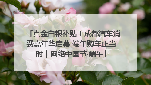 真金白银补贴！成都汽车消费嘉年华启幕 端午购车正当时｜网络中国节·端午
