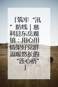 筑牢“汛”防线｜慈利县东岳观镇：用心用情架好党群温暖悠长的“连心桥”