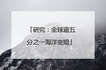研究：全球逾五分之一海洋变暗