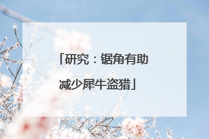 研究：锯角有助减少犀牛盗猎