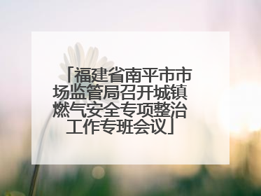 福建省南平市市场监管局召开城镇燃气安全专项整治工作专班会议