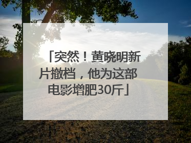 突然！黄晓明新片撤档，他为这部电影增肥30斤