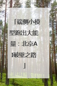 端侧小模型跑出大能量：北京AI破壁之路