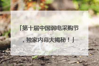 第十届中国弱电采购节，独家内幕大揭秘！