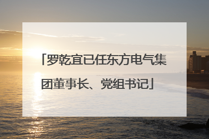 罗乾宜已任东方电气集团董事长、党组书记