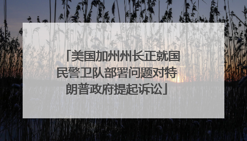 美国加州州长正就国民警卫队部署问题对特朗普政府提起诉讼