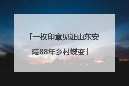 一枚印章见证山东安陵88年乡村蝶变