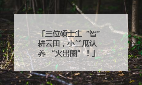 三位硕士生“智” 耕云田，小兰瓜认养 “火出圈”！