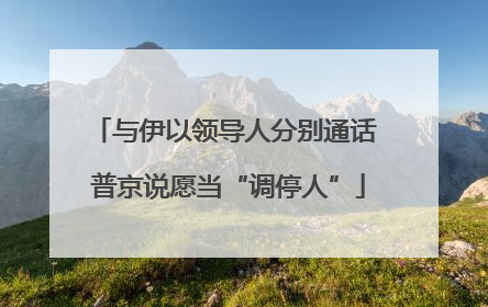 与伊以领导人分别通话 普京说愿当“调停人”