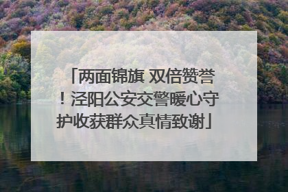 两面锦旗 双倍赞誉！泾阳公安交警暖心守护收获群众真情致谢