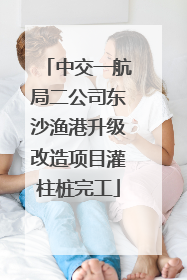 中交一航局二公司东沙渔港升级改造项目灌柱桩完工