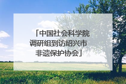 中国社会科学院调研组到访绍兴市非遗保护协会