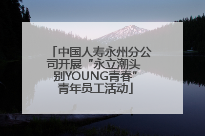 中国人寿永州分公司开展“永立潮头 别YOUNG青春”青年员工活动