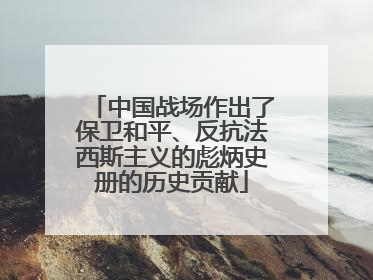 中国战场作出了保卫和平、反抗法西斯主义的彪炳史册的历史贡献