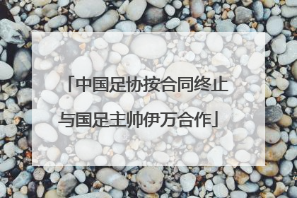 中国足协按合同终止与国足主帅伊万合作