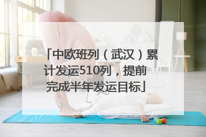 中欧班列（武汉）累计发运510列，提前完成半年发运目标