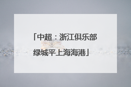 中超：浙江俱乐部绿城平上海海港