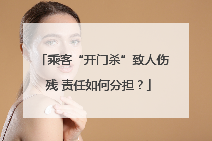 乘客“开门杀”致人伤残 责任如何分担？