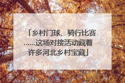 乡村门球、骑行比赛……这场对接活动藏着许多河北乡村宝藏