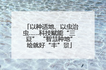 以种适地、以虫治虫……科技赋能“三夏” “智慧种地”绘就好“丰”景