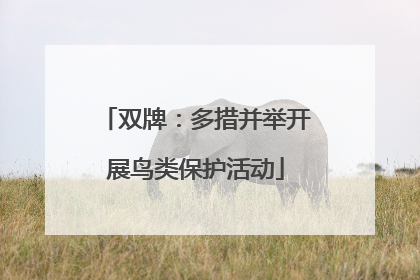 双牌：多措并举开展鸟类保护活动