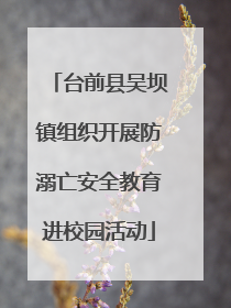 台前县吴坝镇组织开展防溺亡安全教育进校园活动