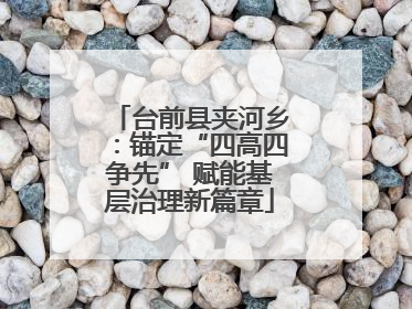 台前县夹河乡：锚定“四高四争先” 赋能基层治理新篇章
