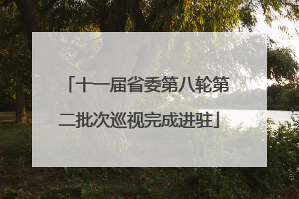 十一届省委第八轮第二批次巡视完成进驻