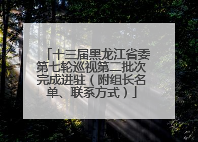 十三届黑龙江省委第七轮巡视第二批次完成进驻（附组长名单、联系方式）