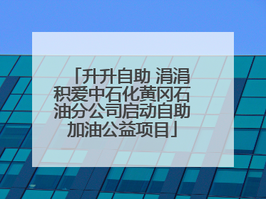 升升自助 涓涓积爱中石化黄冈石油分公司启动自助加油公益项目