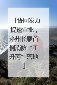 协同发力提速审批，漳州长泰首例消防“丁升丙”落地