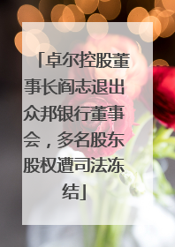 卓尔控股董事长阎志退出众邦银行董事会，多名股东股权遭司法冻结