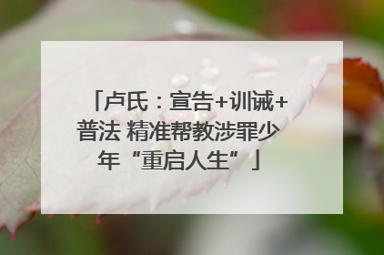 卢氏：宣告+训诫+普法 精准帮教涉罪少年“重启人生”